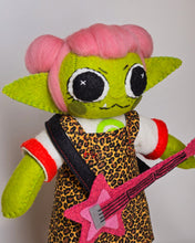 Load image into Gallery viewer, Goblin Bassist Felt Doll