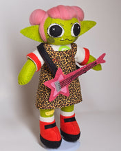 Load image into Gallery viewer, Goblin Bassist Felt Doll
