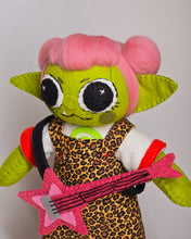 Load image into Gallery viewer, Goblin Bassist Felt Doll
