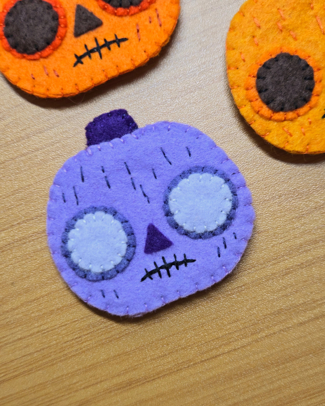 Purple Felt Pumpkin Magnet