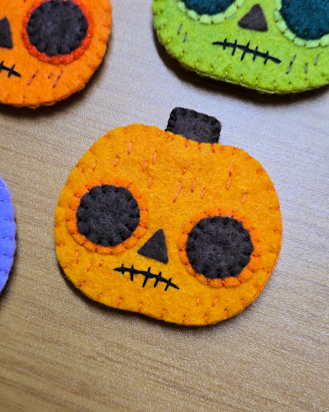 Orange Felt Pumpkin Magnet