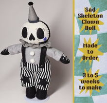 Load image into Gallery viewer, [Made to Order] Sad Skeleton Clown Doll
